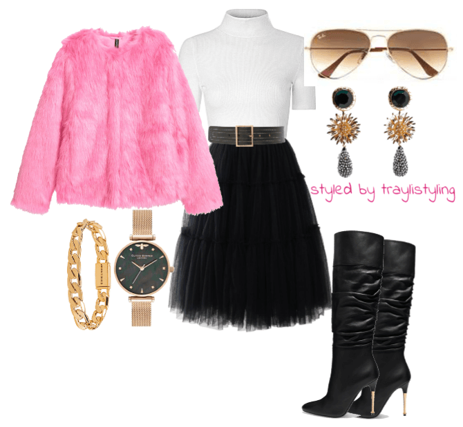 glamour faux fur outfit