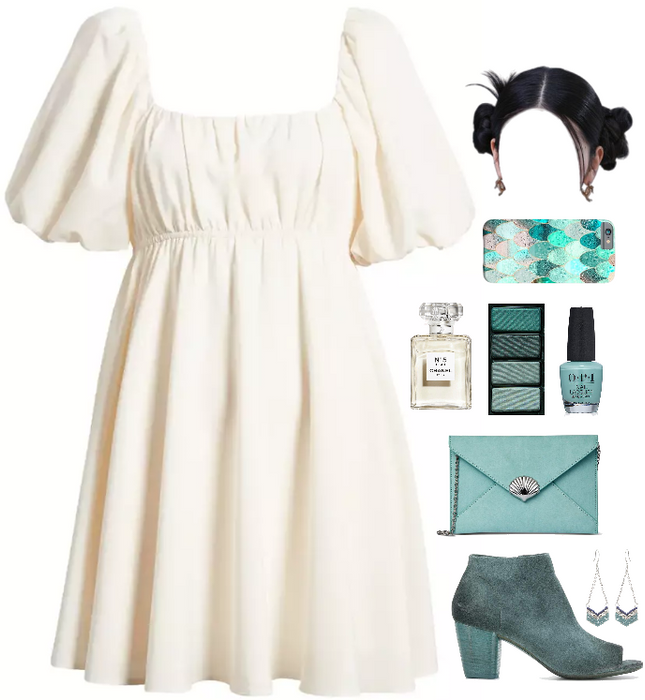 Turquoise and White