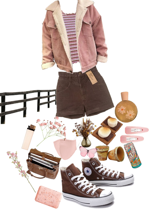 pink + brown combo