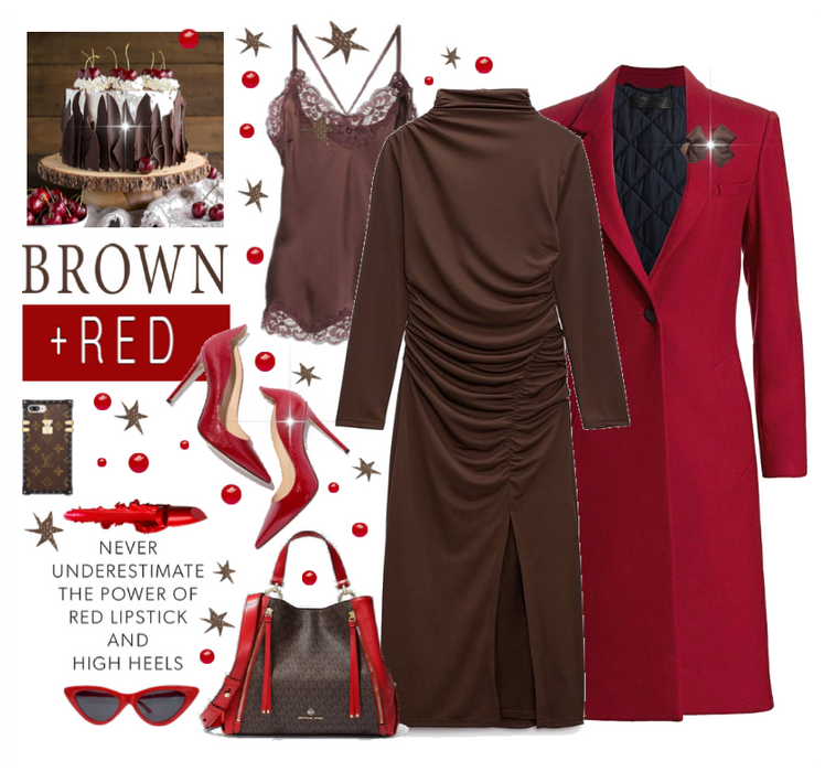 Red & Brown Chic Outfit