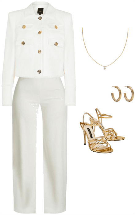 Gold&White Business Outfit