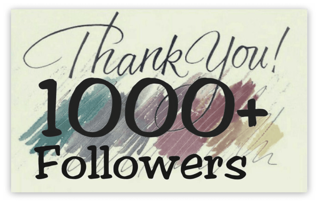 Thank You 1000 Followers!!!