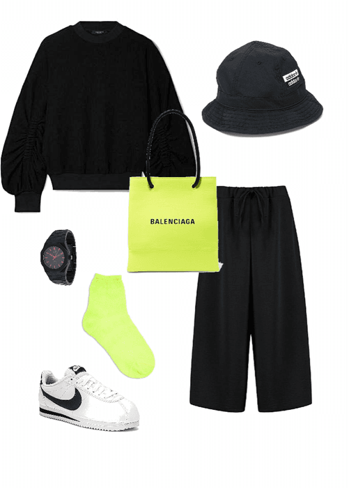 neon and black look