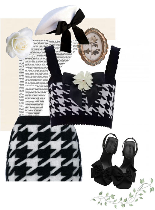 houndstooth pattern outfit