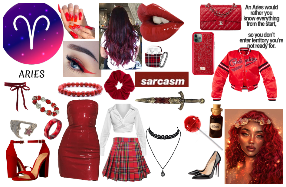 ZODIAC SIGNS Aries -red