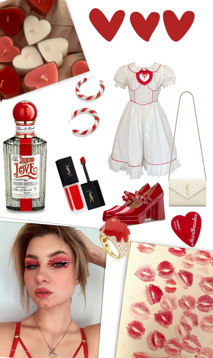 White & red lovecore outfit