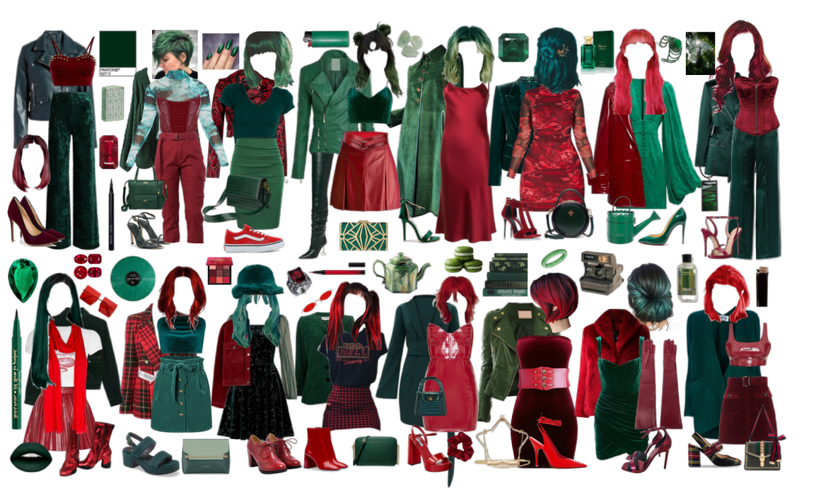 contrasting colors: scarlet and emerald