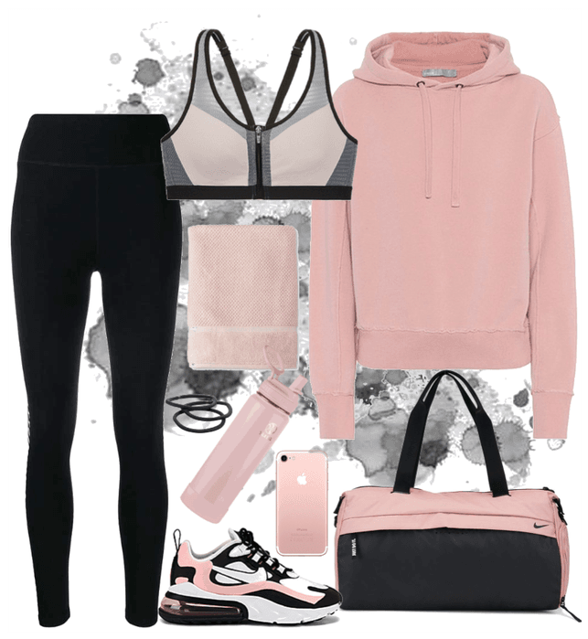 pink, gray and white workout