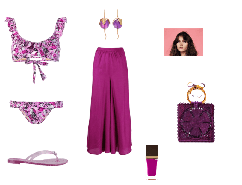 Tribute to shades of purple in this fantastic look