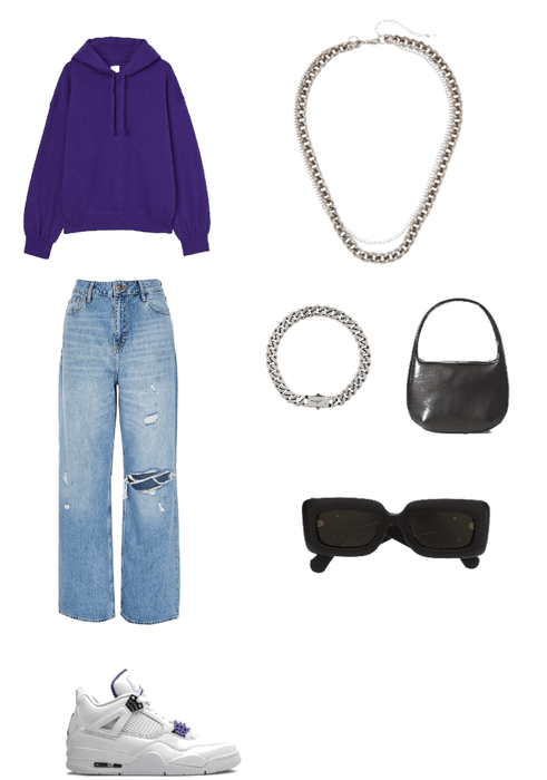 purple streetwear outfit