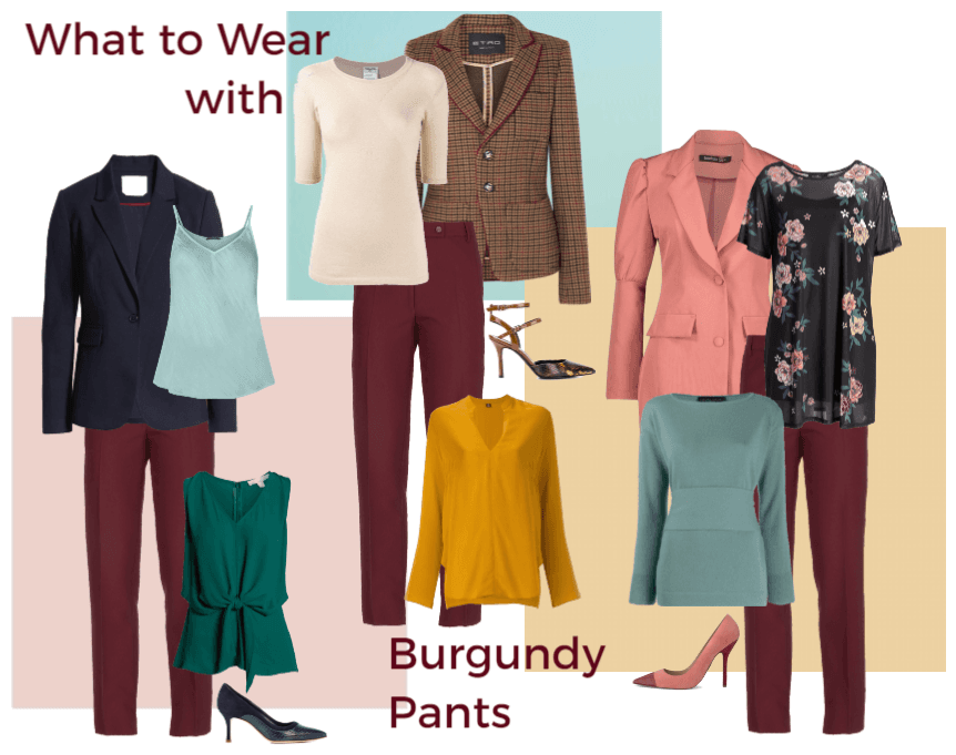 what to wear with burgundy pants