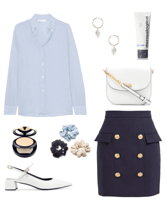 blue office outfit