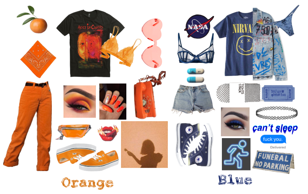 Orange & Blue Grunge Fashion