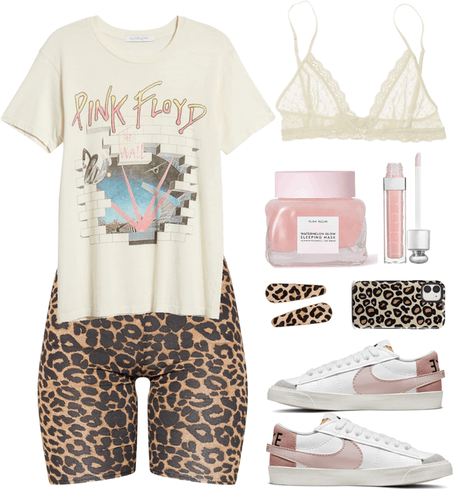 animal print and a band tee Outfit | ShopLook