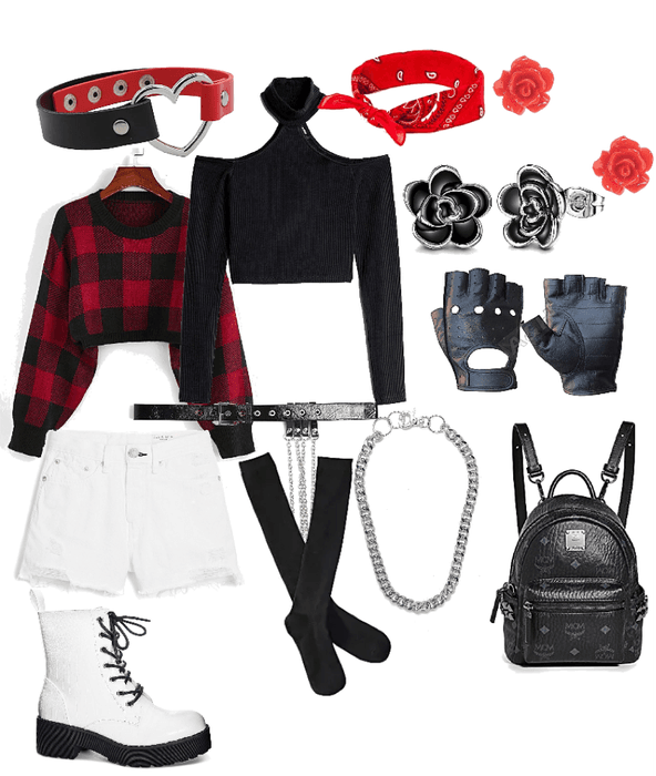 black white and red grunge