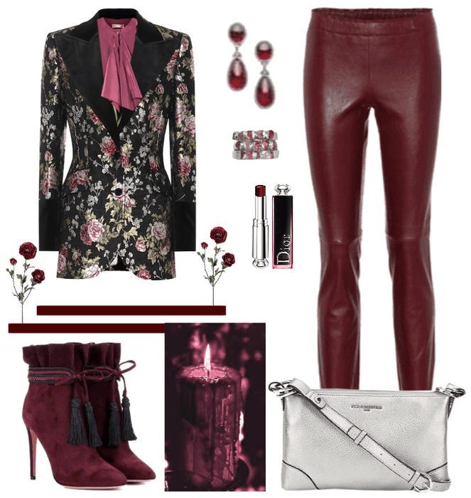 Burgundy and Silver