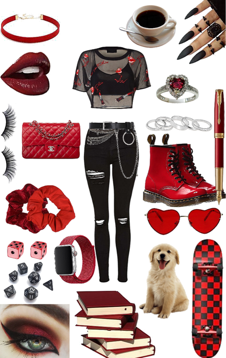 Red Skater Girl Aesthetic ❤️