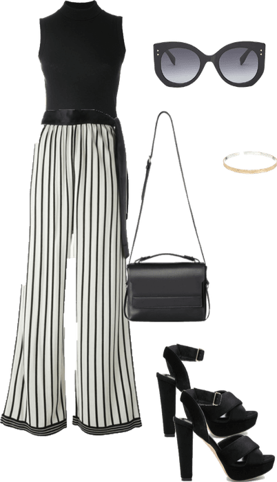 How to wear striped Palazzo Pants