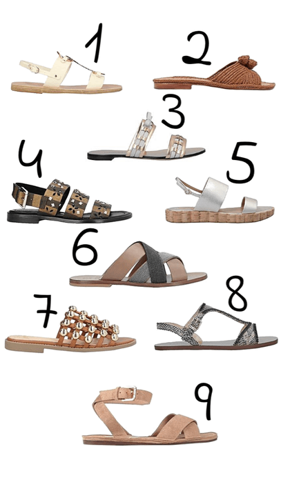Neutral sandals of the Enneagram