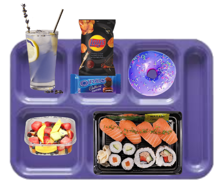 purple food tray