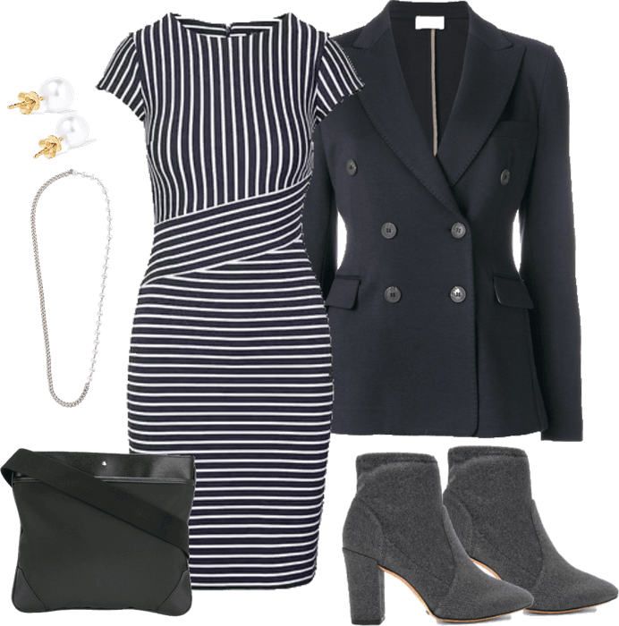 Striped Dress and Blazer