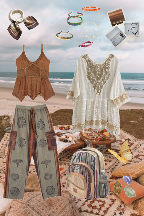 Boho thrifted Beach fit
