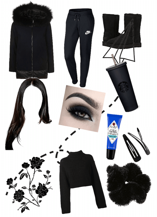 Black winter outfit