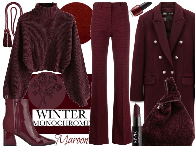 winter monochrome: maroon