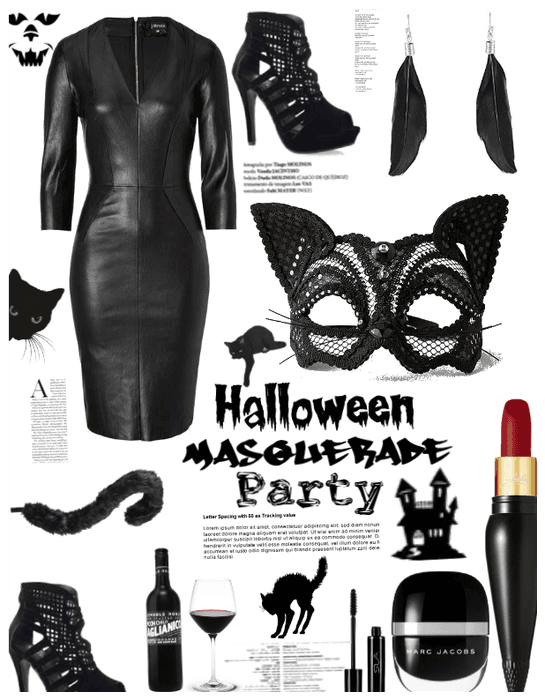 Halloween masquerade party-black cat