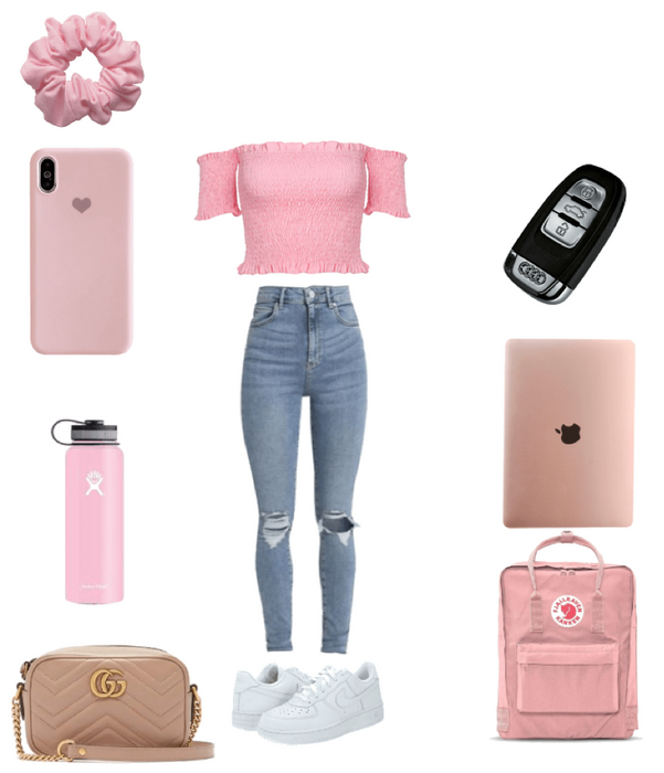 light pink outfit