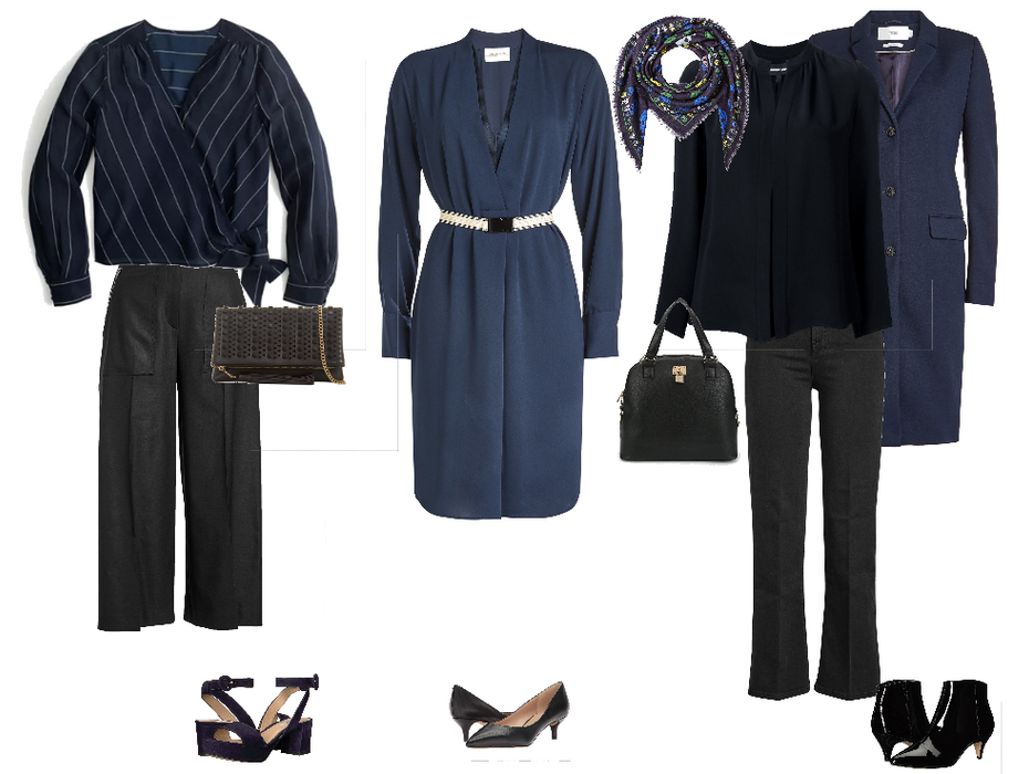 Navy and black