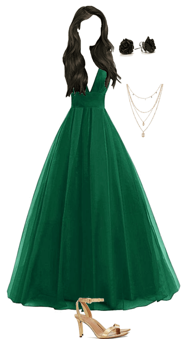 green poofy prom dress