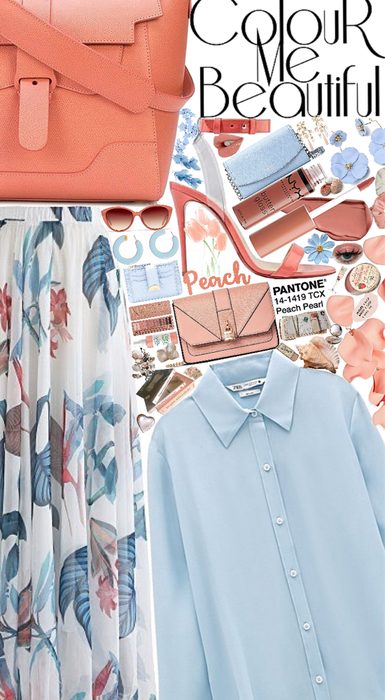 peach and blue classy Beauty✨🤍