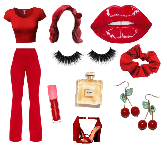 Red rose outfit