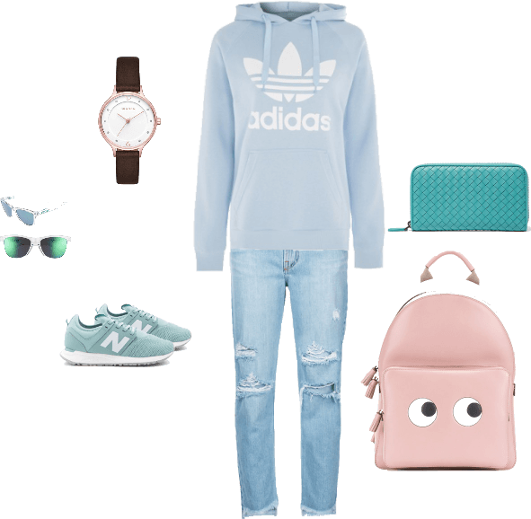 Blue outfit for hoodie lovers