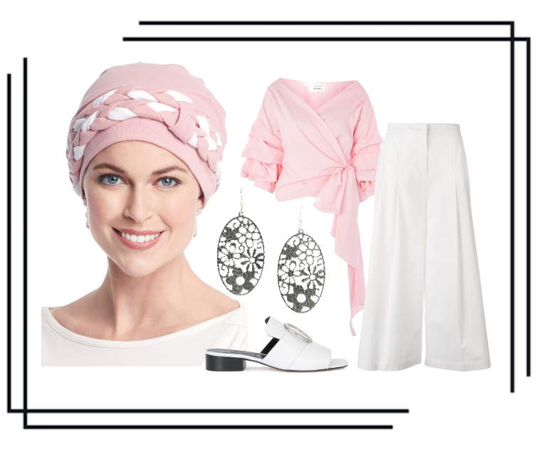 Pink Rose Braided Turban Outfit