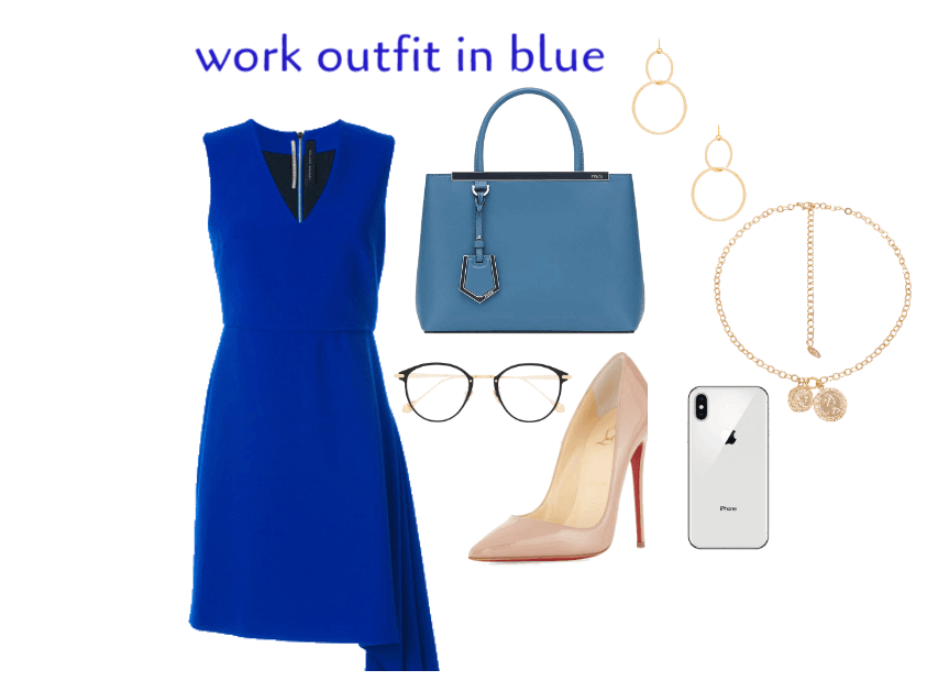 work outfit in blue