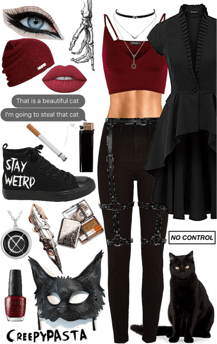 creepypasta: OC black cat outfit 2