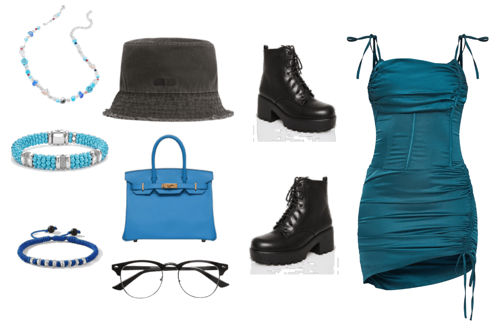 outfit bleu and black