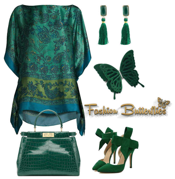 Emerald Green Queen with Fashion Butterfly
