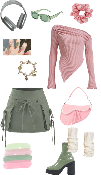 pink and green outfit