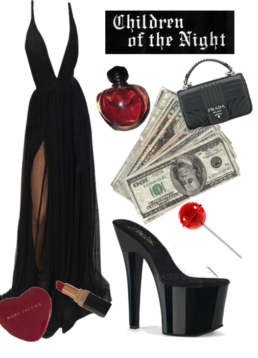 black gothy club partying outfit