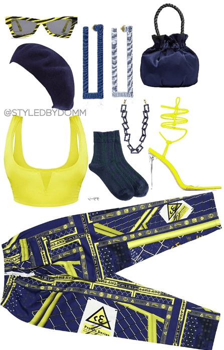 Yellow Lime & Navy