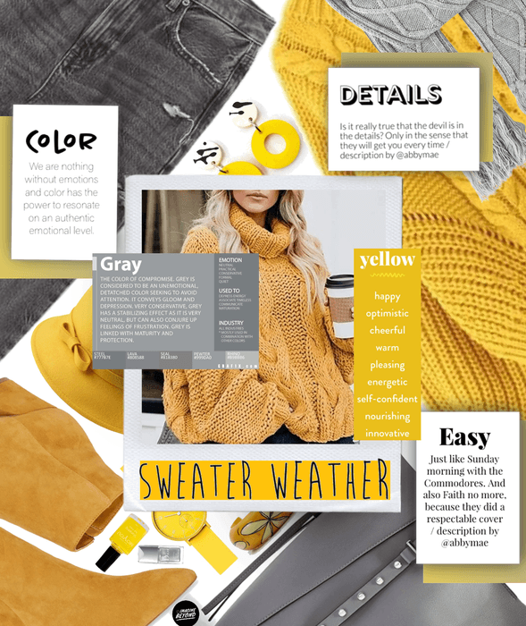 Fall Sweater Weather Pantone Highlight: How To Wear A Yellow Sweater And Boots With Greys