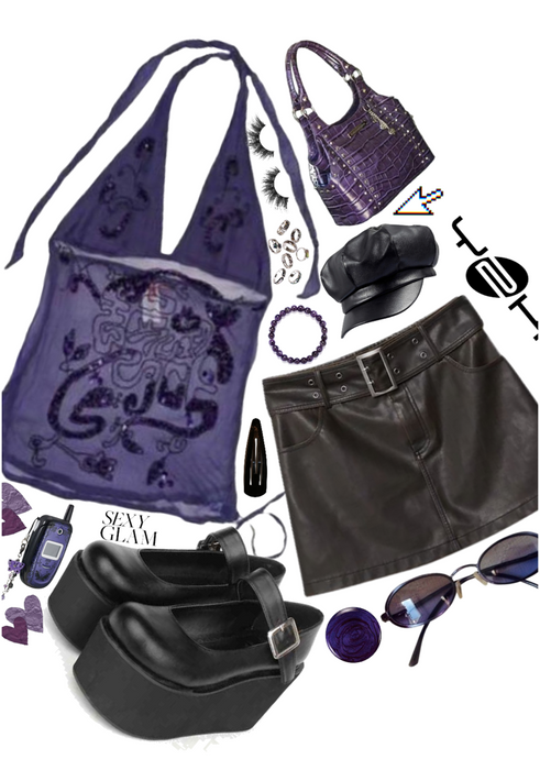 Cyber Y2k Dark Purple and Black