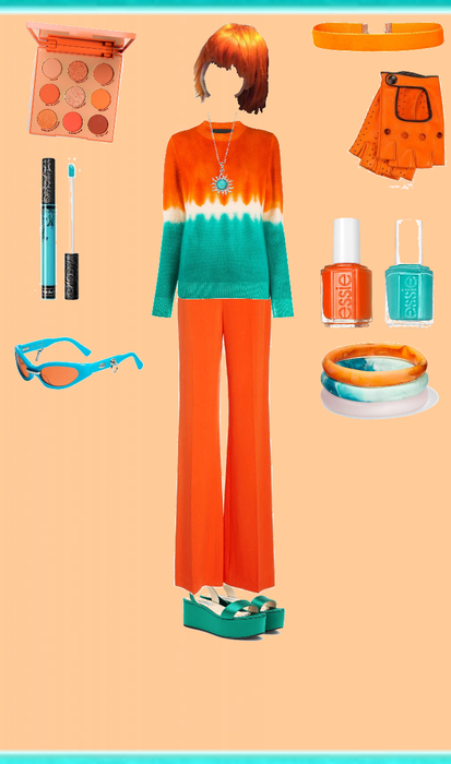 Orange and Turquoise Outfit