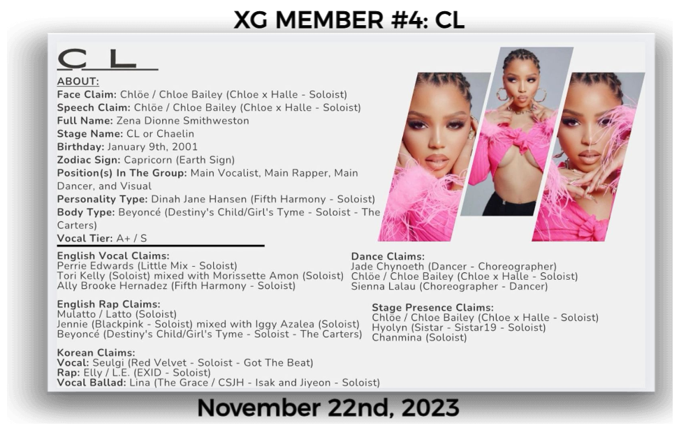 XG MEMBER #4: CL
