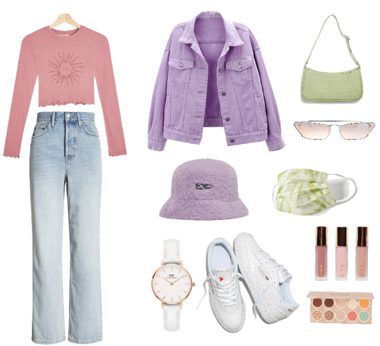pinky lilac greeny outfit