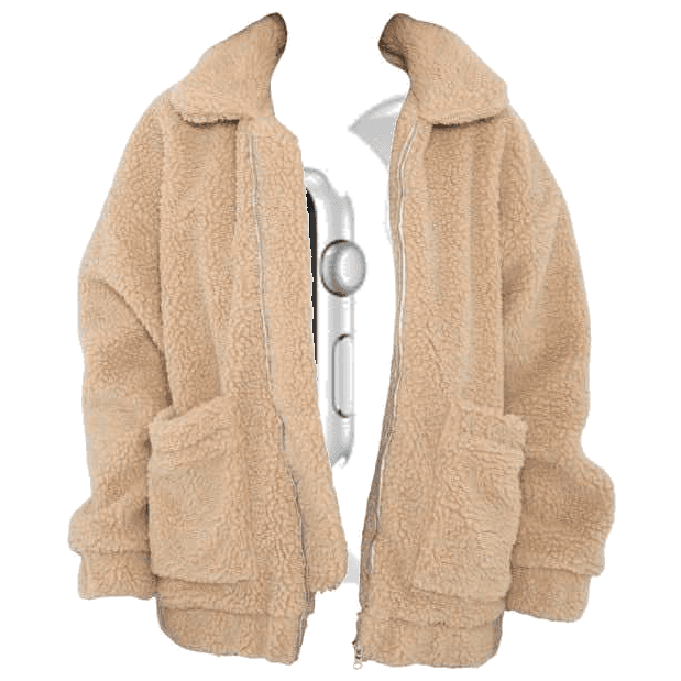 Fluffy brown bear jacket