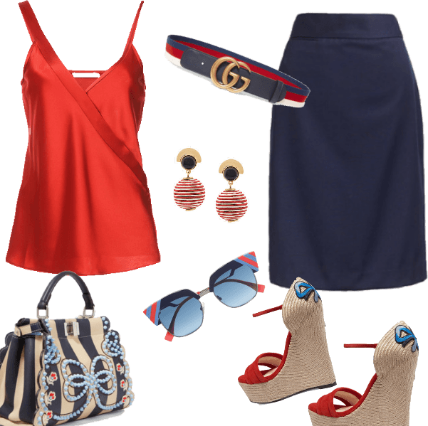 red and navy